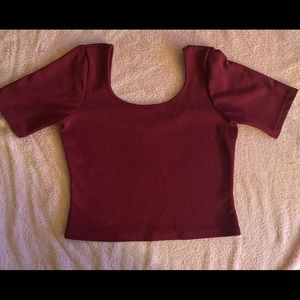 About A Girl: Crop Top, Maroon.